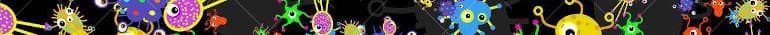 Long narrow stripe of colorful cartoon germs.